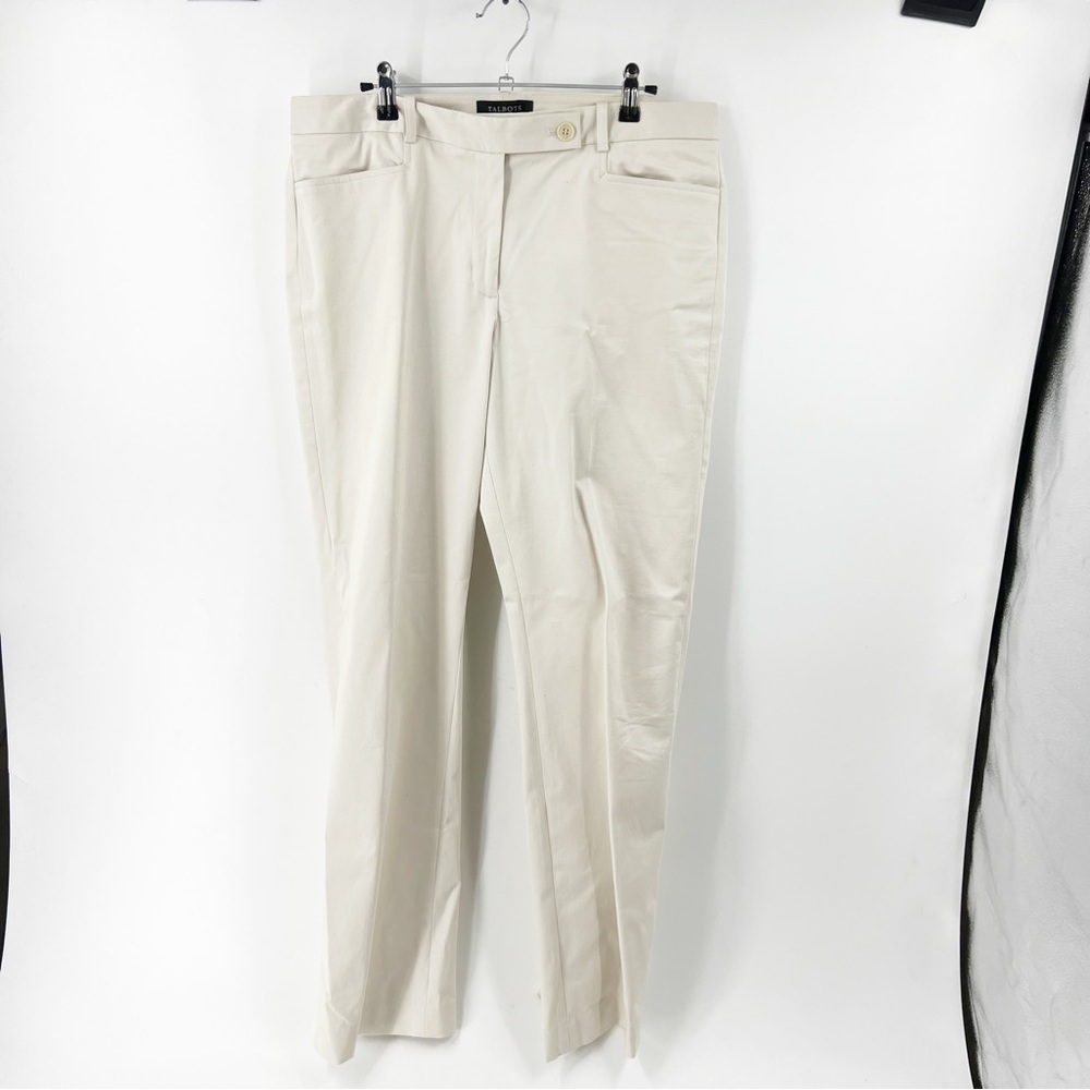 ✅ TALBOTS SIGNATURE CREAM STRAIGHT LEG‎ TROUSERS SIZE 12